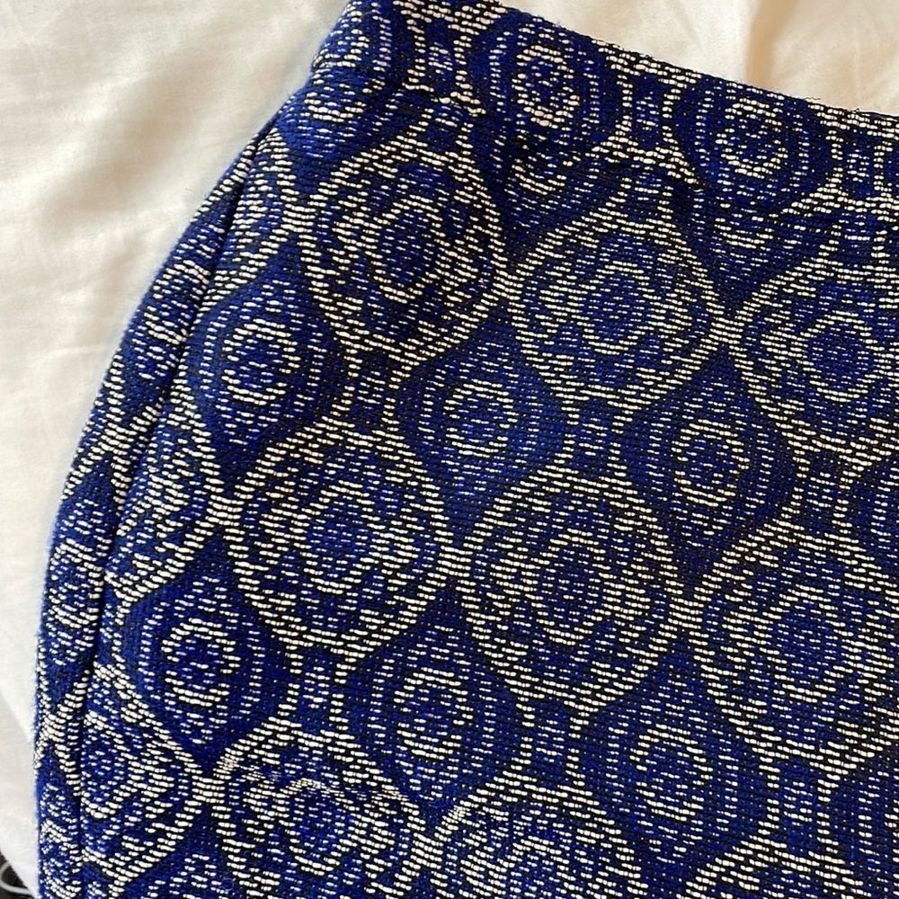 J. Crew Blue and Silver Mini Skirt